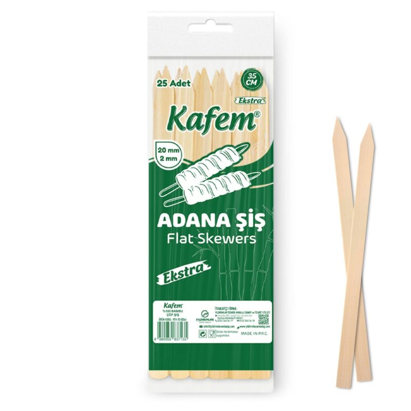 Adana Çöp Şiş  Ekstra Ahşap 35 cm  25 Adet
